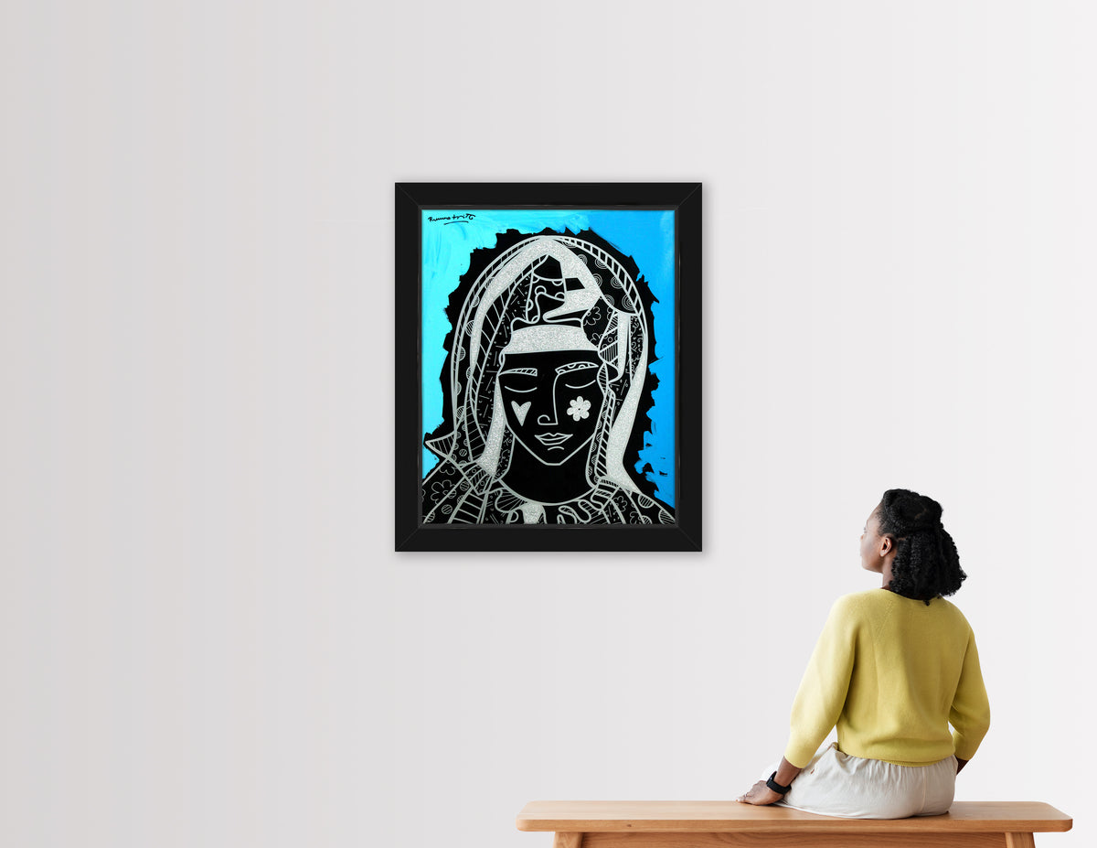 MOTHER BLUE - Mixed Media Original