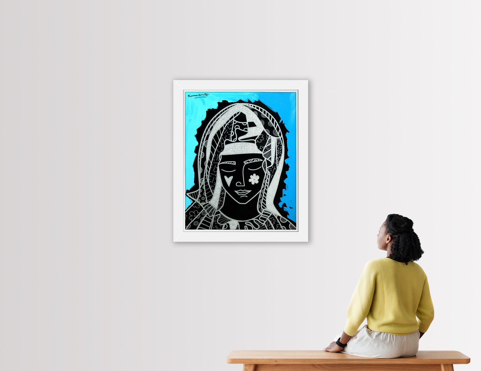 MOTHER BLUE - Mixed Media Original