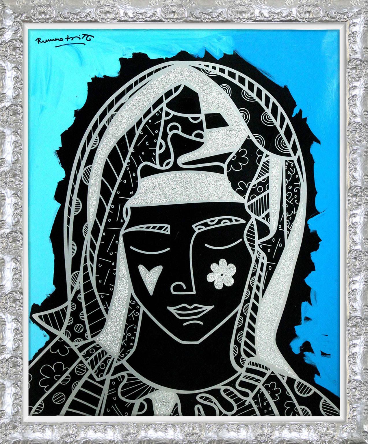 MOTHER BLUE - Mixed Media Original