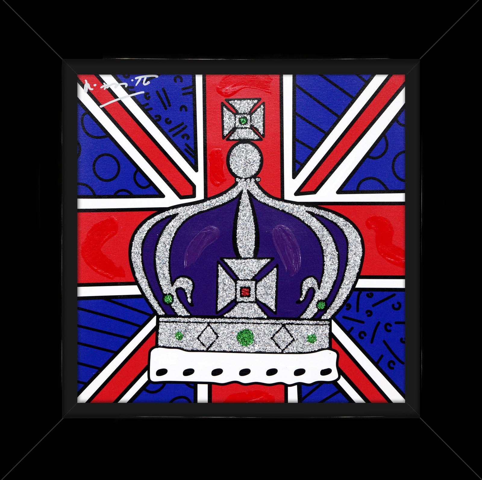 royal crown mixed media original  colorful decorative collectible gift idea