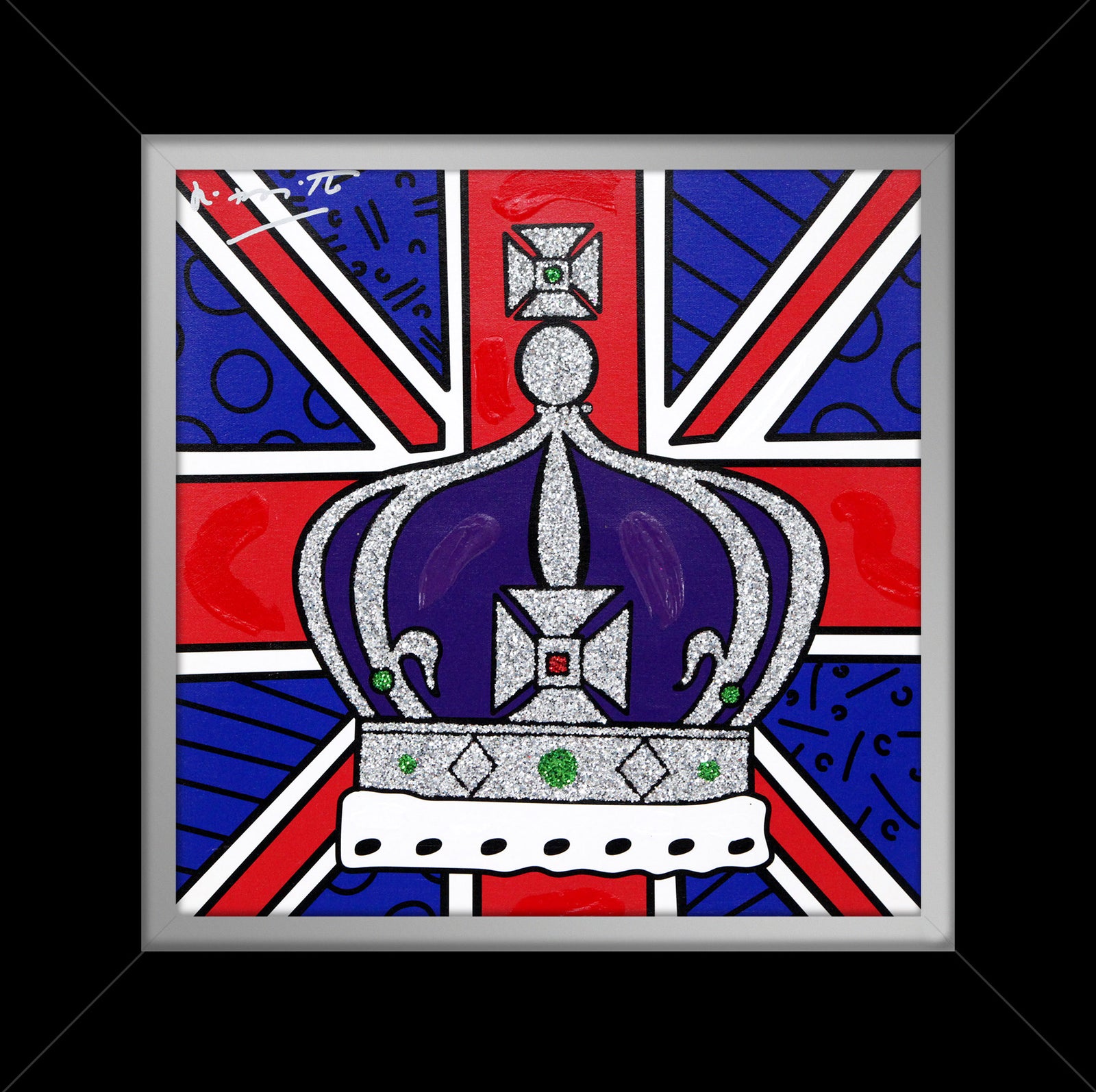 modern pop art royal crown mixed media original  vibrant home decor