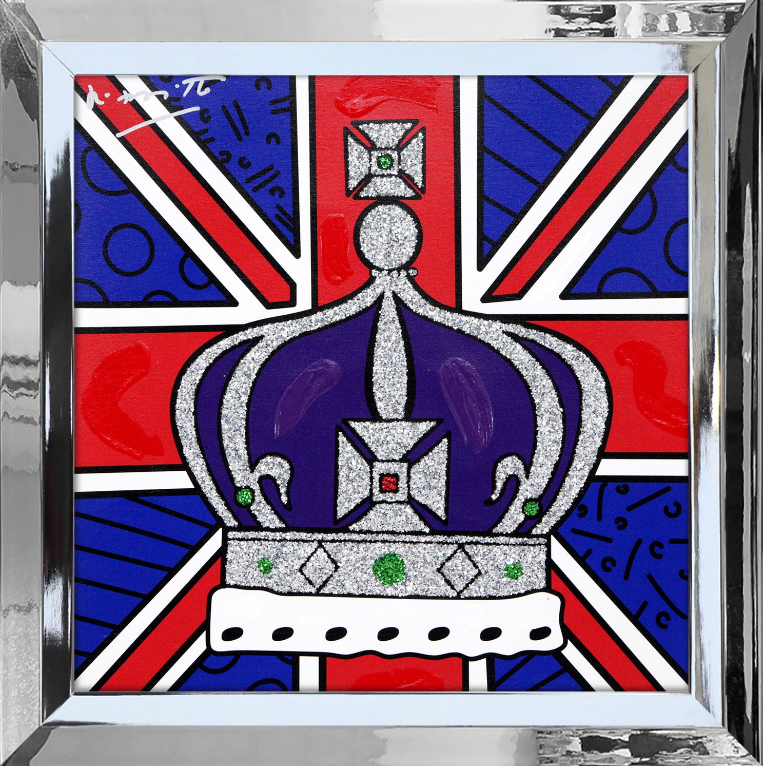 modern pop art royal crown mixed media original  vibrant home decor