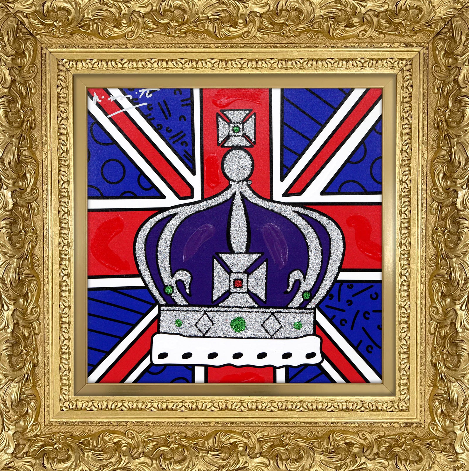 royal crown mixed media original  artistic colorful design collectible