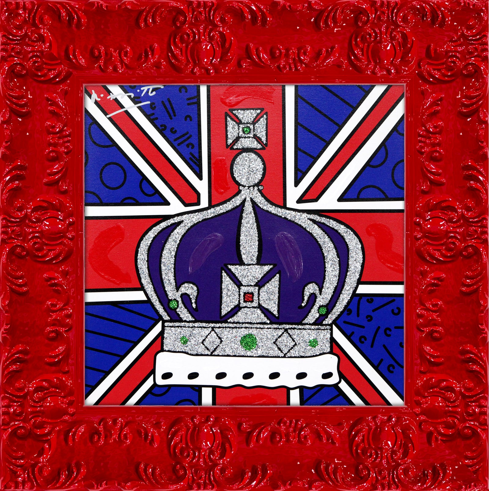 modern pop art royal crown mixed media original  vibrant home decor