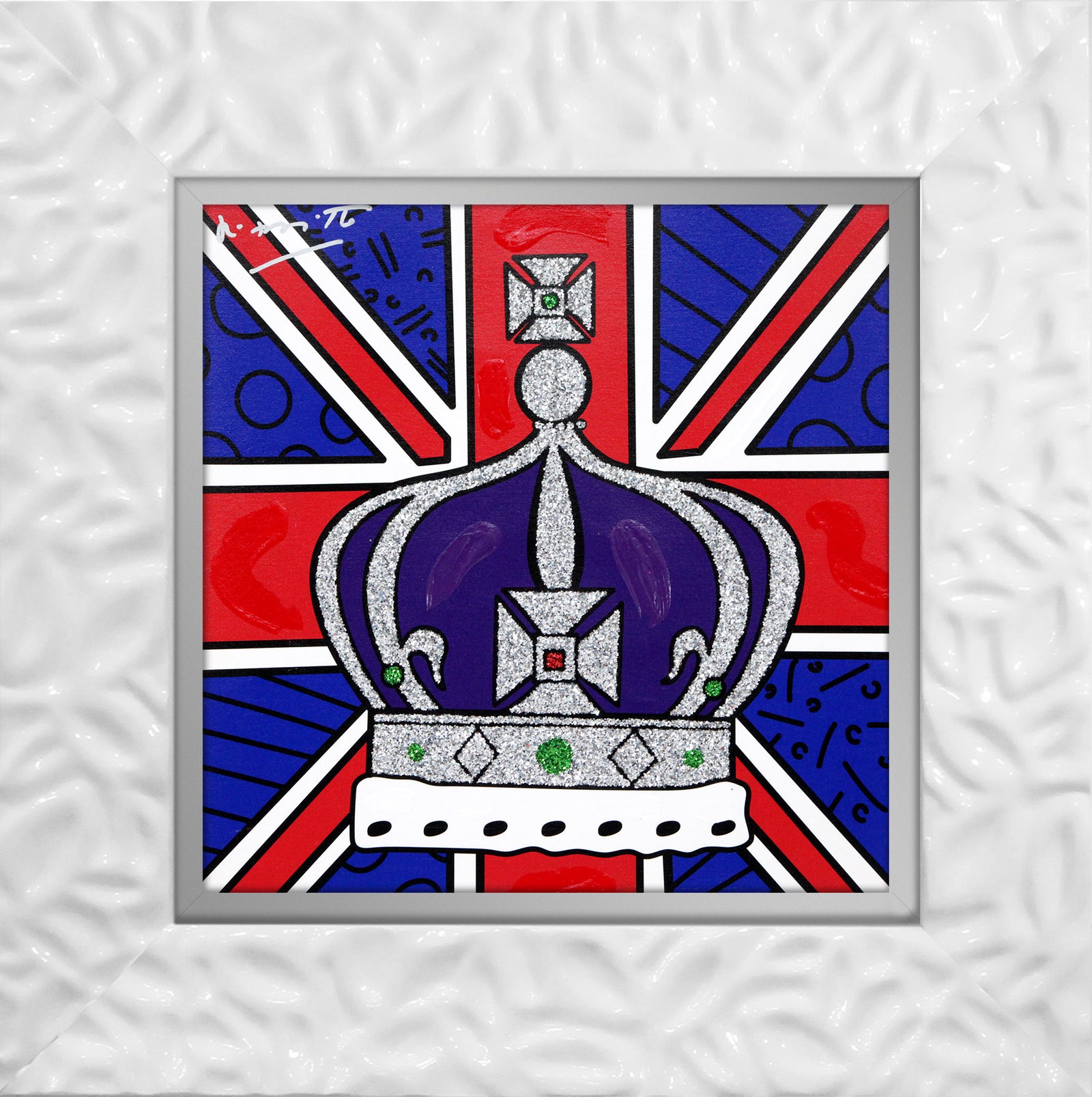 royal crown mixed media original  artistic colorful design collectible