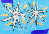 NIGHT STARS BLUE -  Mixed Media Original