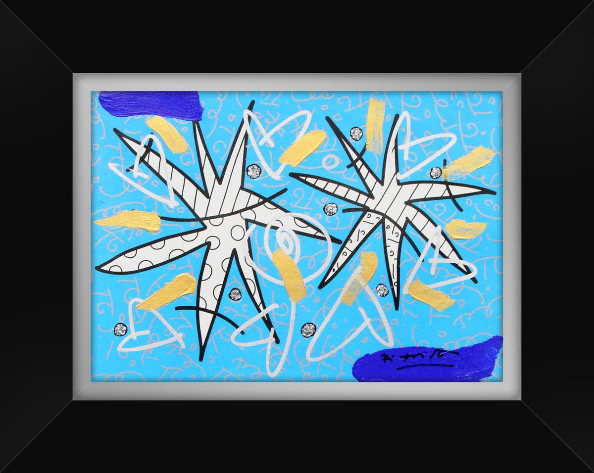 NIGHT STARS BLUE -  Mixed Media Original