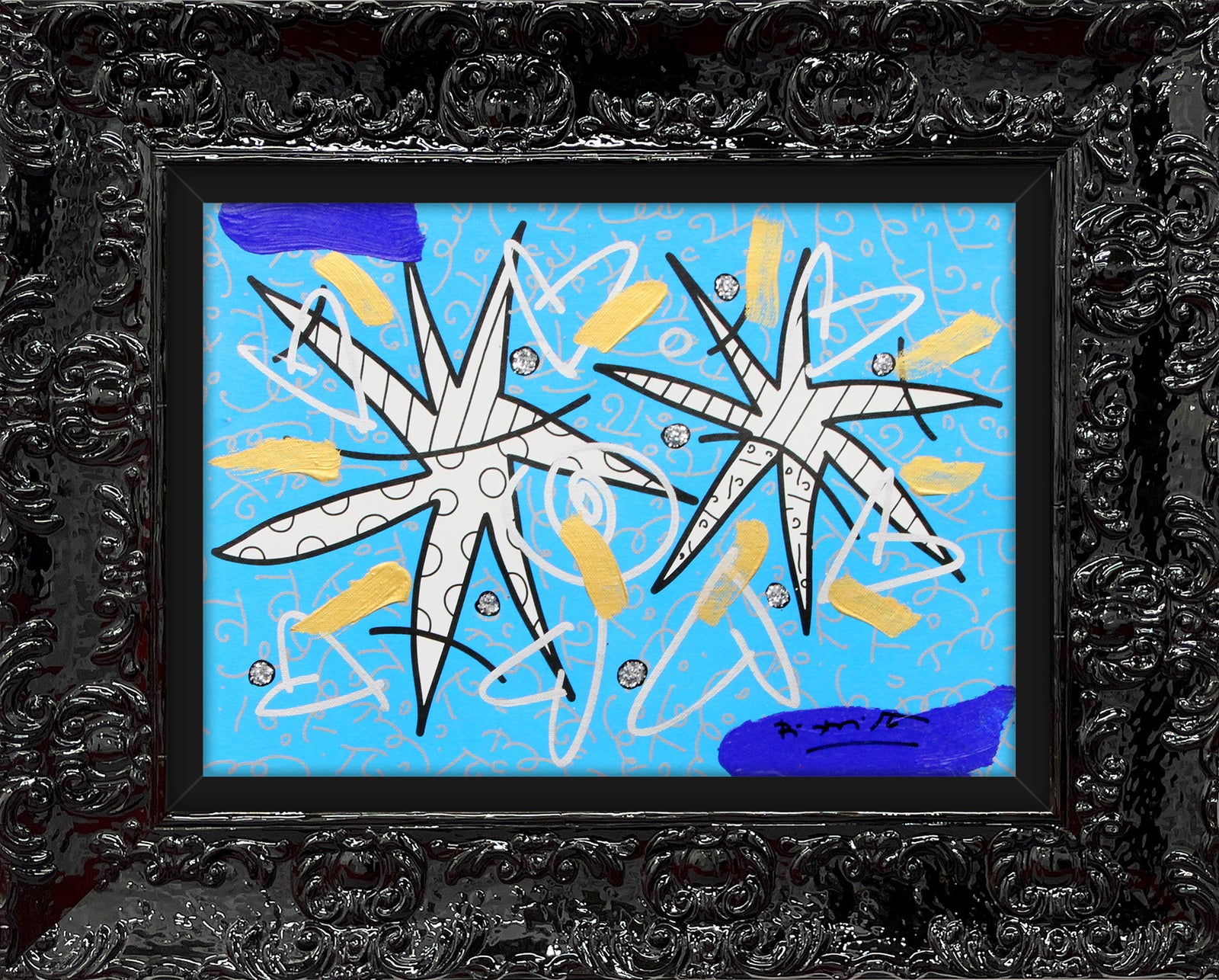 NIGHT STARS BLUE -  Mixed Media Original
