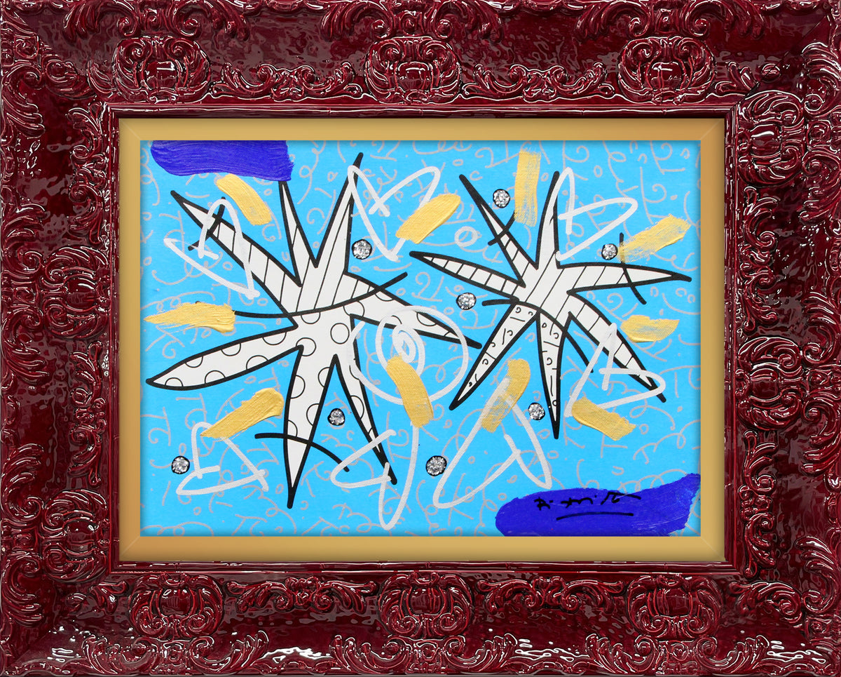 NIGHT STARS BLUE -  Mixed Media Original