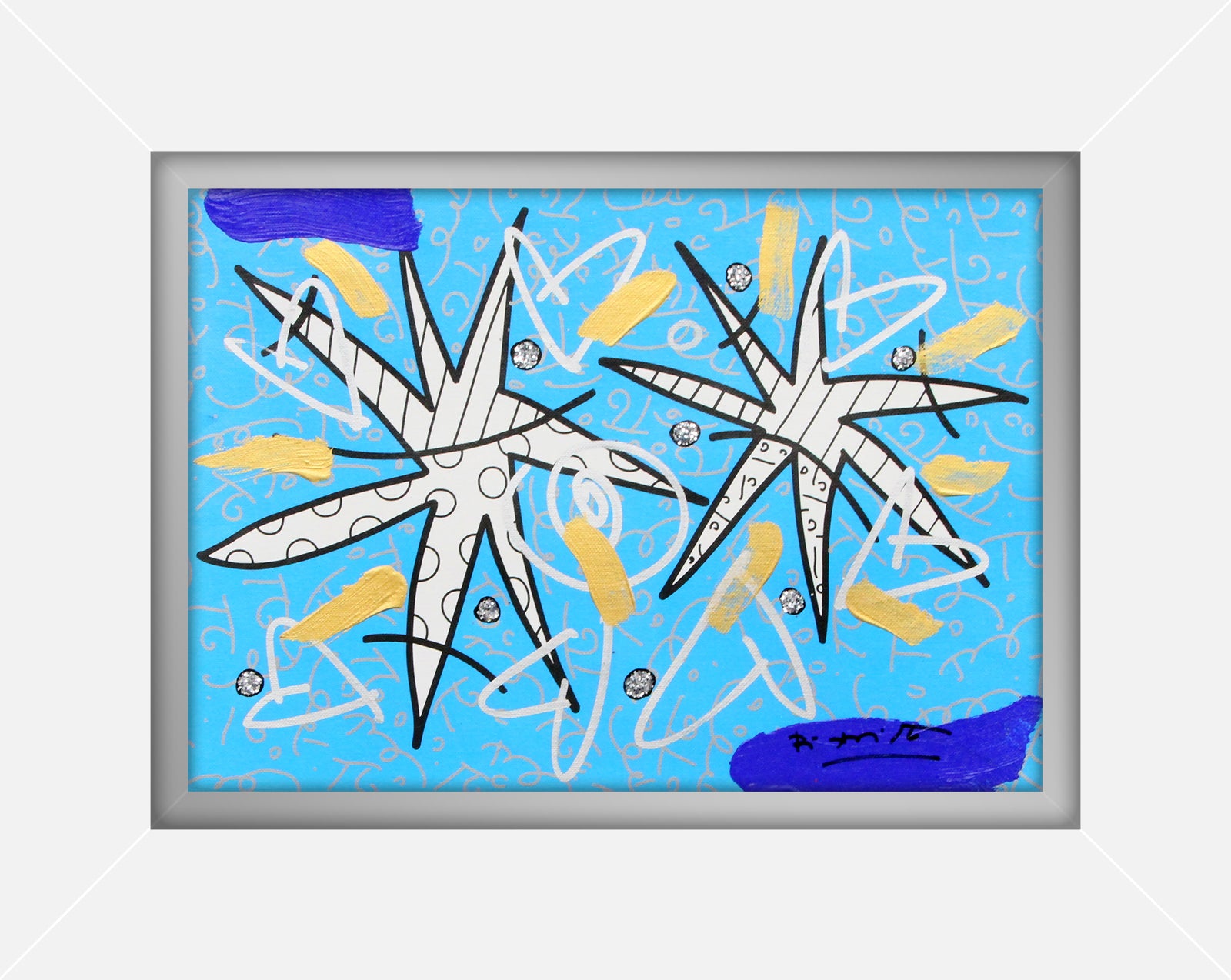 NIGHT STARS BLUE -  Mixed Media Original