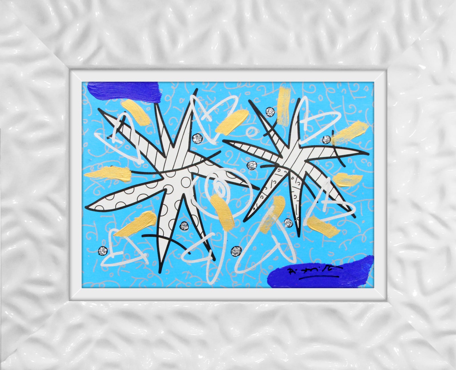 NIGHT STARS BLUE -  Mixed Media Original