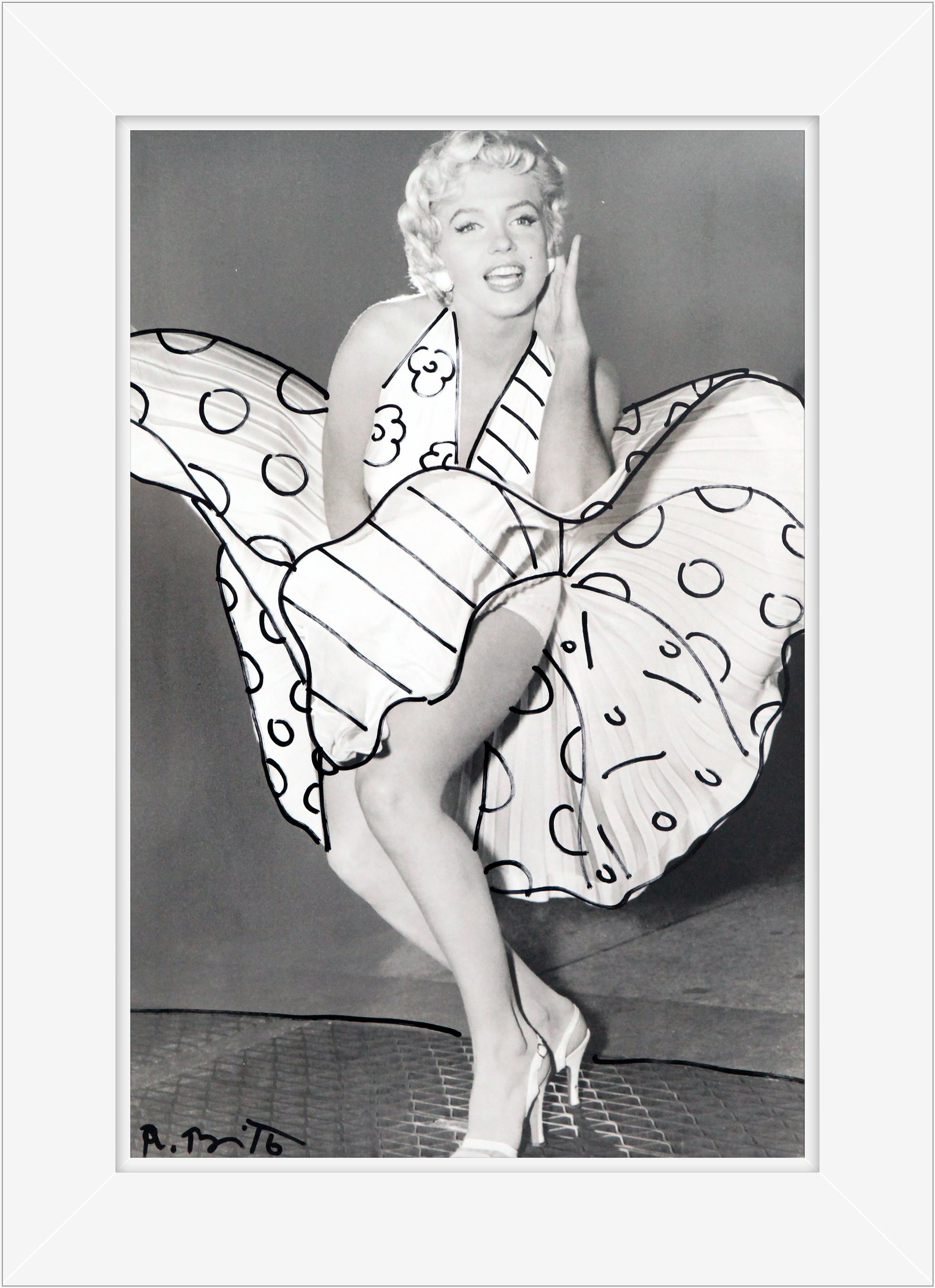 Marilyn Monroe Lip ビッグプルオーバー　black Marilyn Monroe - Mixed Media Original - Shop Britto