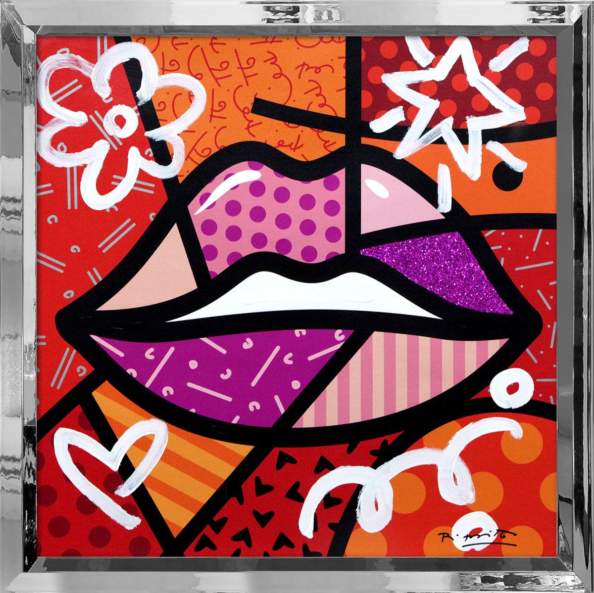 Romero Britto delicious mixed media original  contemporary pop art piece