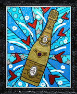 CHAMPAGNE WISHES AND CAVIAR DREAMS - Mixed Media Original *SOLD*