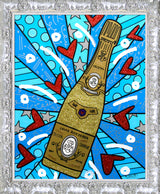CHAMPAGNE WISHES AND CAVIAR DREAMS - Mixed Media Original *SOLD*