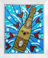 CHAMPAGNE WISHES AND CAVIAR DREAMS - Mixed Media Original *SOLD*