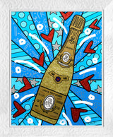 CHAMPAGNE WISHES AND CAVIAR DREAMS - Mixed Media Original *SOLD*