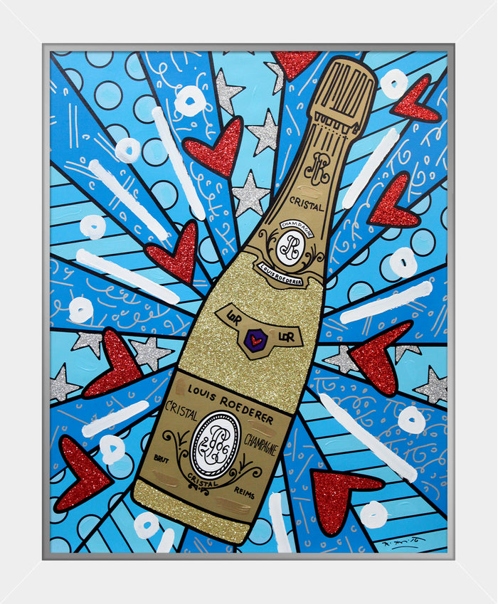 CHAMPAGNE WISHES AND CAVIAR DREAMS - Mixed Media Original **SOLD**