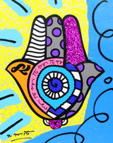 HAMSA (YELLOW UP) -  Mixed Media Original