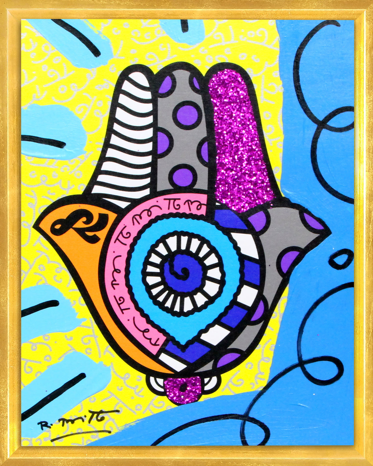 HAMSA (YELLOW UP) - Mixed Media Original – Shop Britto