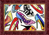MANY HEELS -  Mixed Media Original *SOLD*