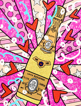 CHAMPAGNE WISHES AND CAVIAR DREAMS - Mixed Media Original