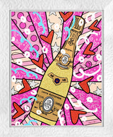 CHAMPAGNE WISHES AND CAVIAR DREAMS - Mixed Media Original