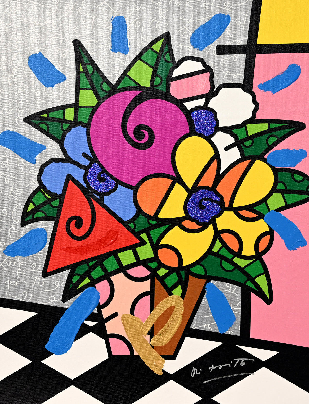 FLOWERS FOR YOU -  Mixed Media Original