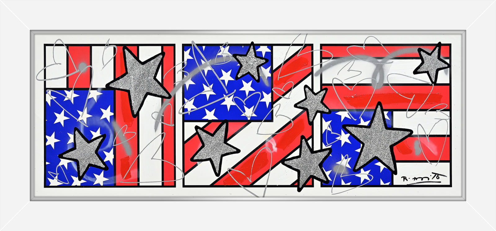 modern pop art flap triptych mixed media original  vibrant home decor