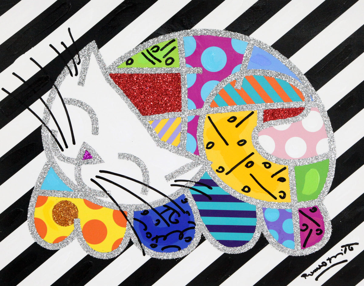 HAPPY CAT -  Mixed Media Original