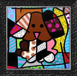 BROWN DOG -  Mixed Media Original