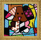 BROWN DOG -  Mixed Media Original