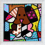 BROWN DOG -  Mixed Media Original