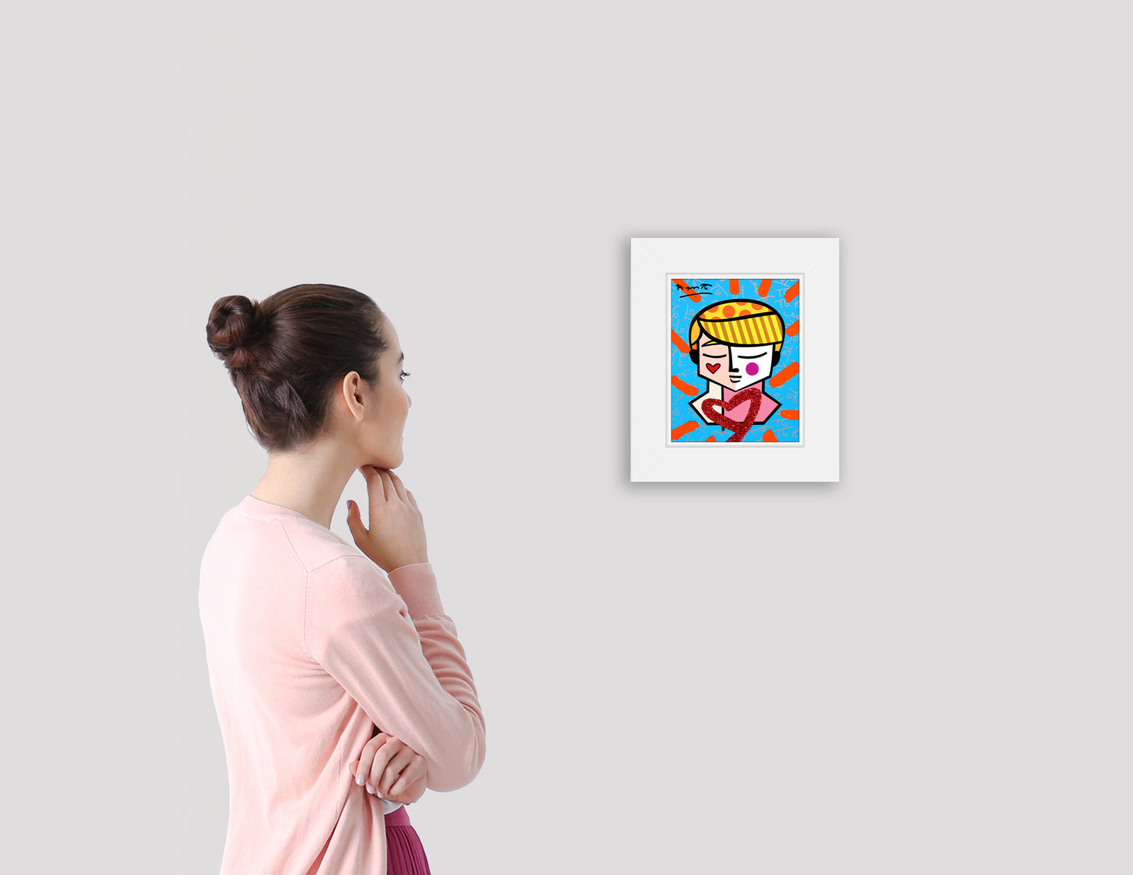 modern pop art grant mixed media original  vibrant home decor