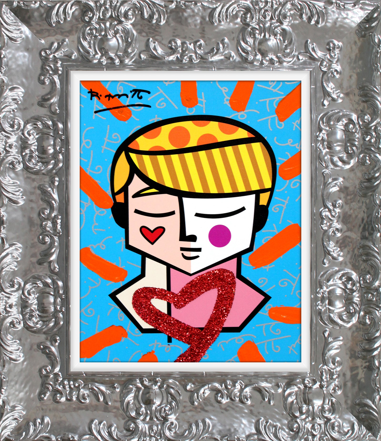 modern pop art grant mixed media original  vibrant home decor