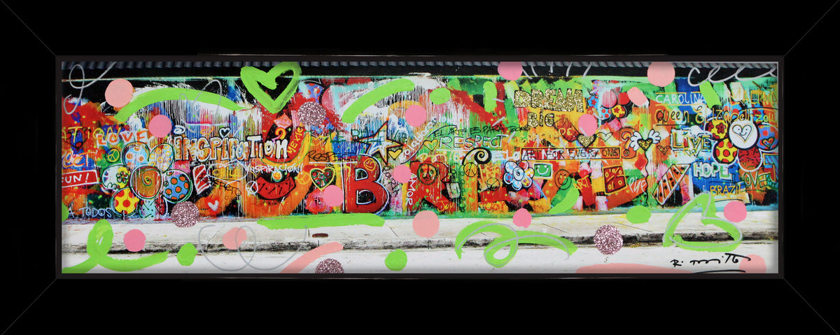 Romero Britto studio mixed media original  contemporary pop art piece