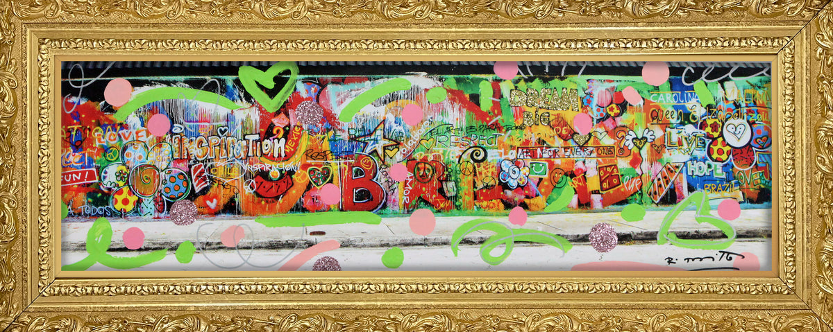 Romero Britto studio mixed media original  contemporary pop art piece