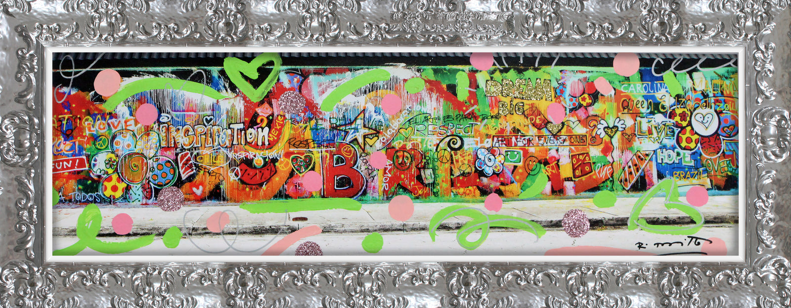 Romero Britto studio mixed media original  colorful pop art design