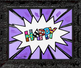 HAPPY (WORD) -  Mixed Media Original