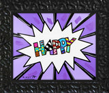 HAPPY (WORD) -  Mixed Media Original