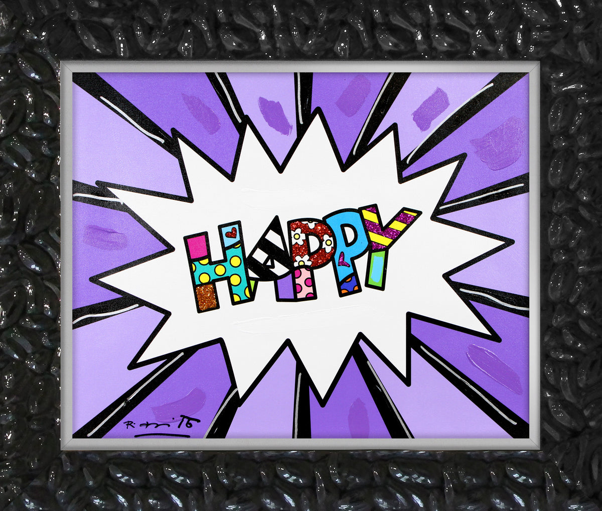 HAPPY (WORD) -  Mixed Media Original