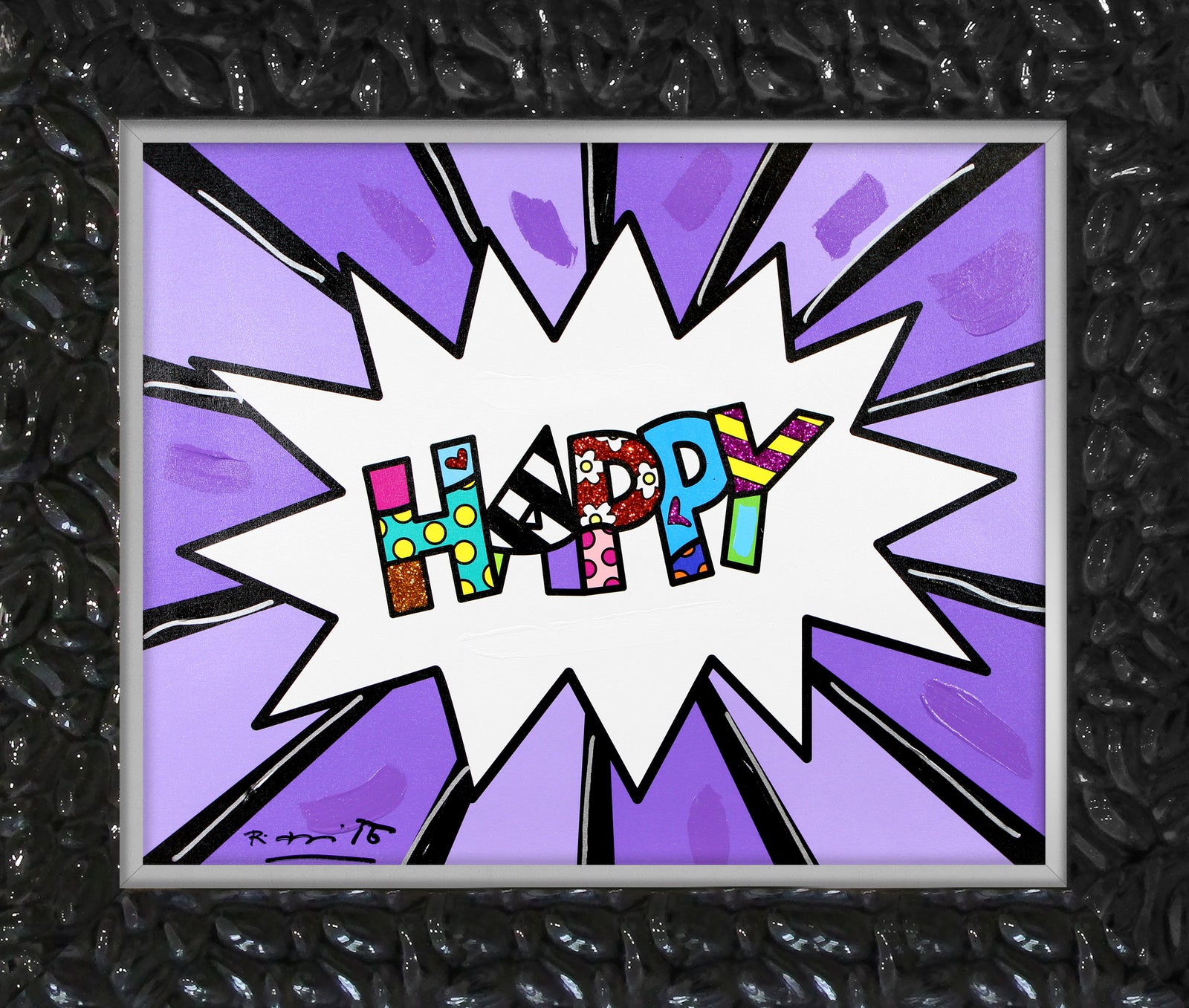 HAPPY (WORD) -  Mixed Media Original