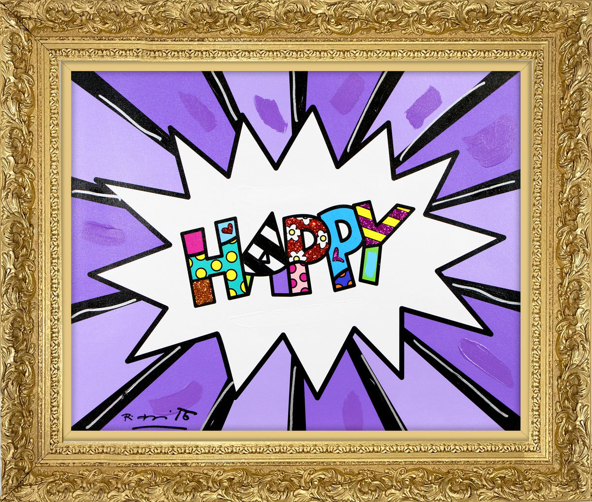 HAPPY (WORD) -  Mixed Media Original