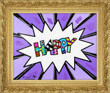 HAPPY (WORD) -  Mixed Media Original