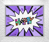 HAPPY (WORD) -  Mixed Media Original