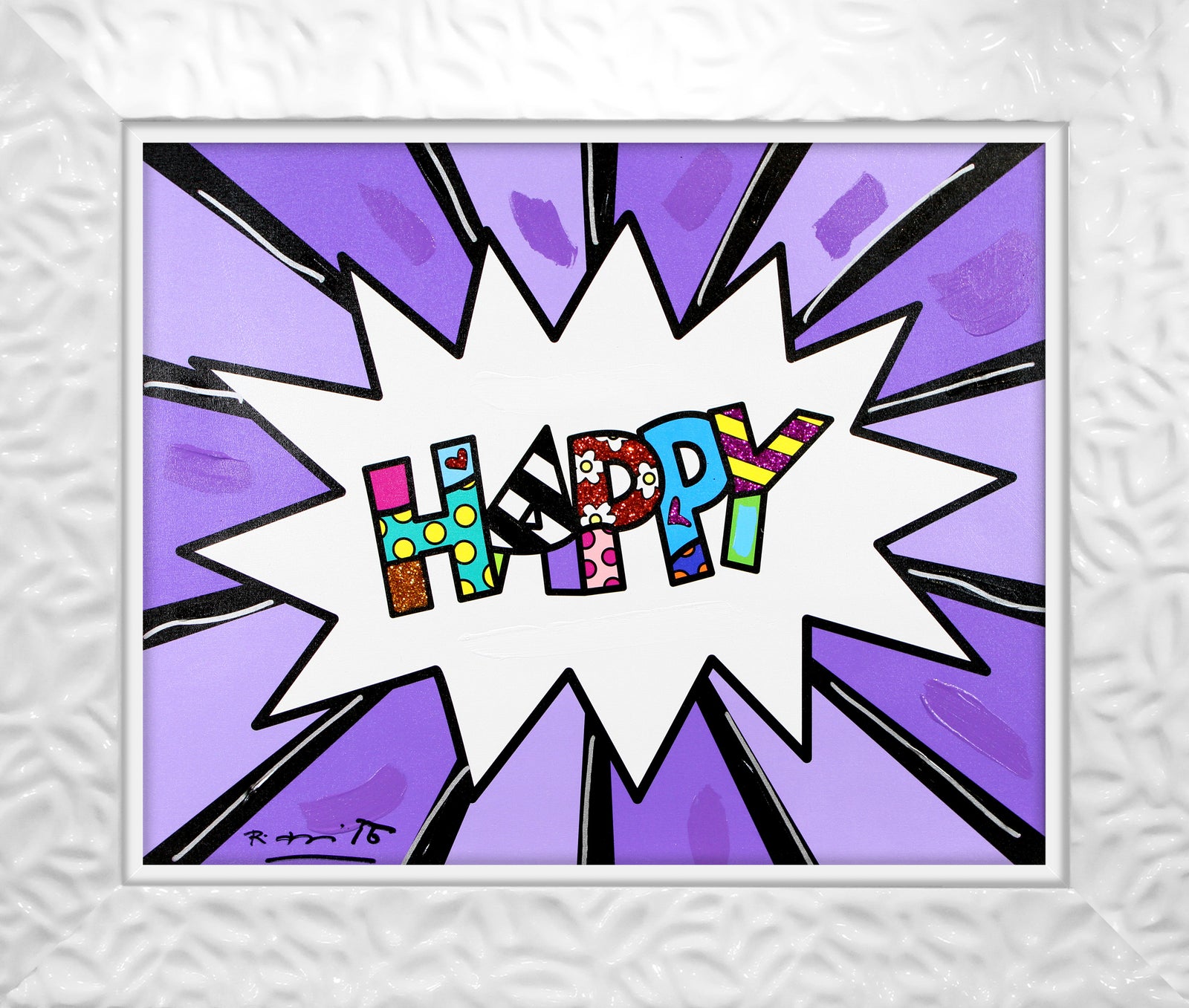 HAPPY (WORD) -  Mixed Media Original