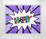 HAPPY (WORD) -  Mixed Media Original