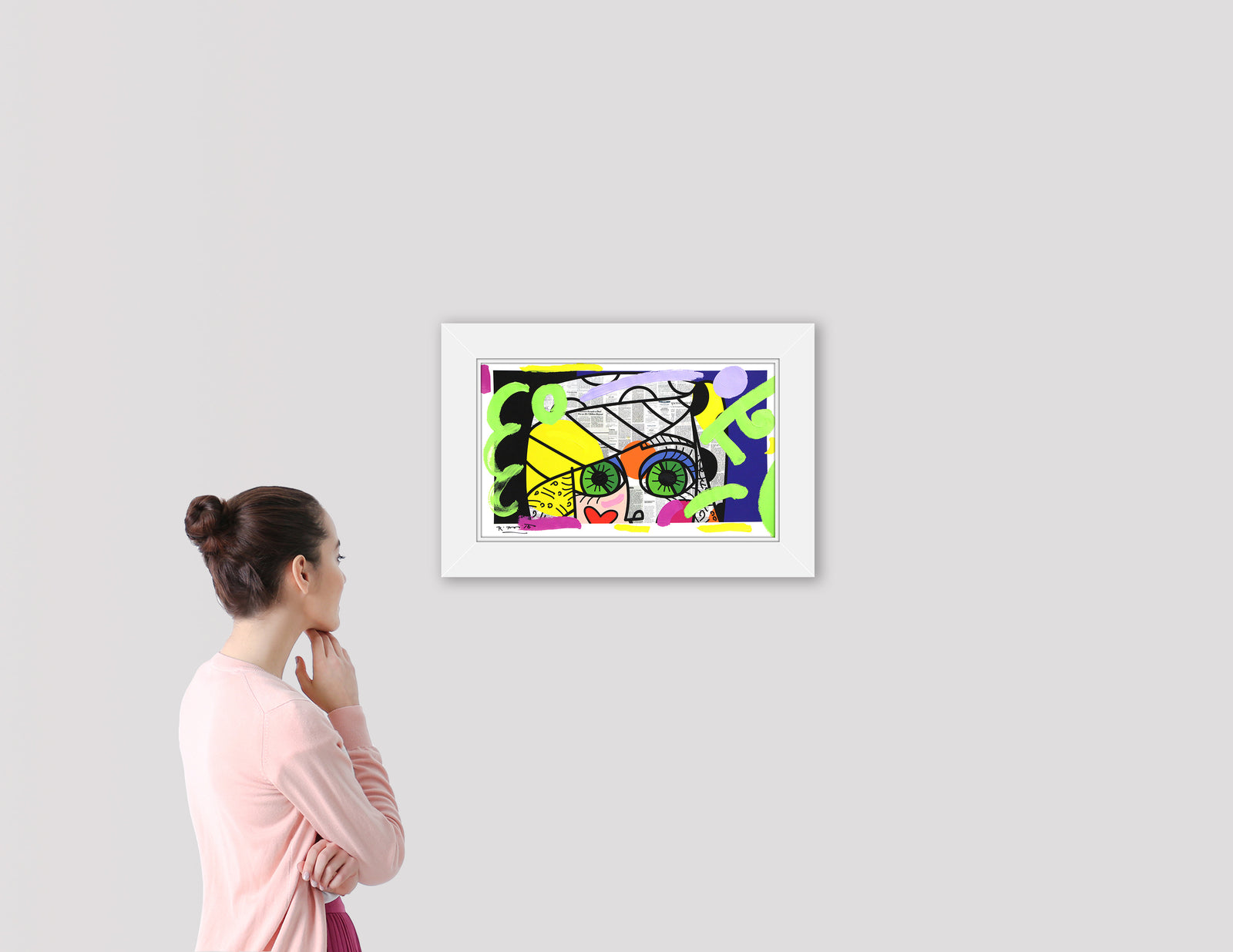 Green Eyes - Mixed Media Original