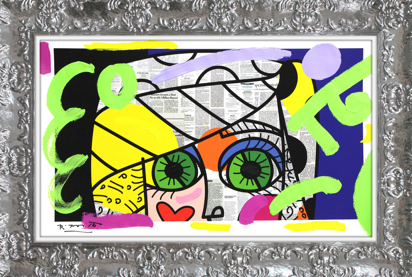 Green Eyes - Mixed Media Original