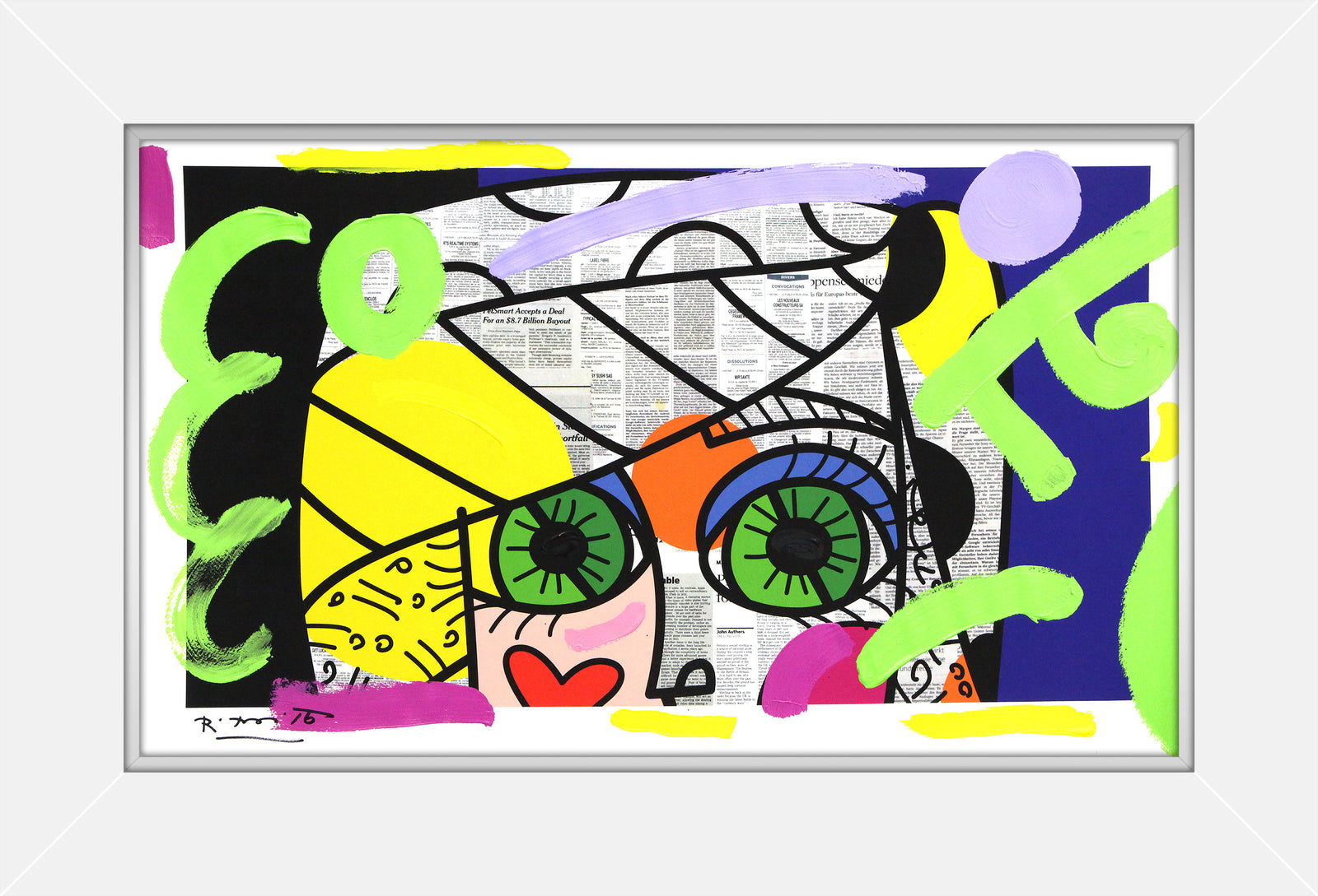 Green Eyes - Mixed Media Original